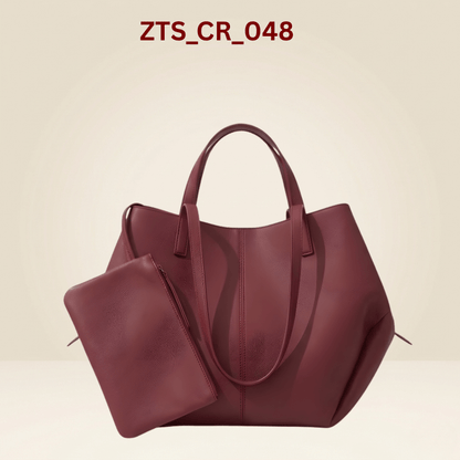 Spacious Tan Fox-Leather Everyday Shoulder Bag ZTS-CR-048