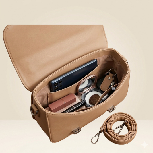 Women’s Handbag  Minimalist Tan Crossbody Lady Bag