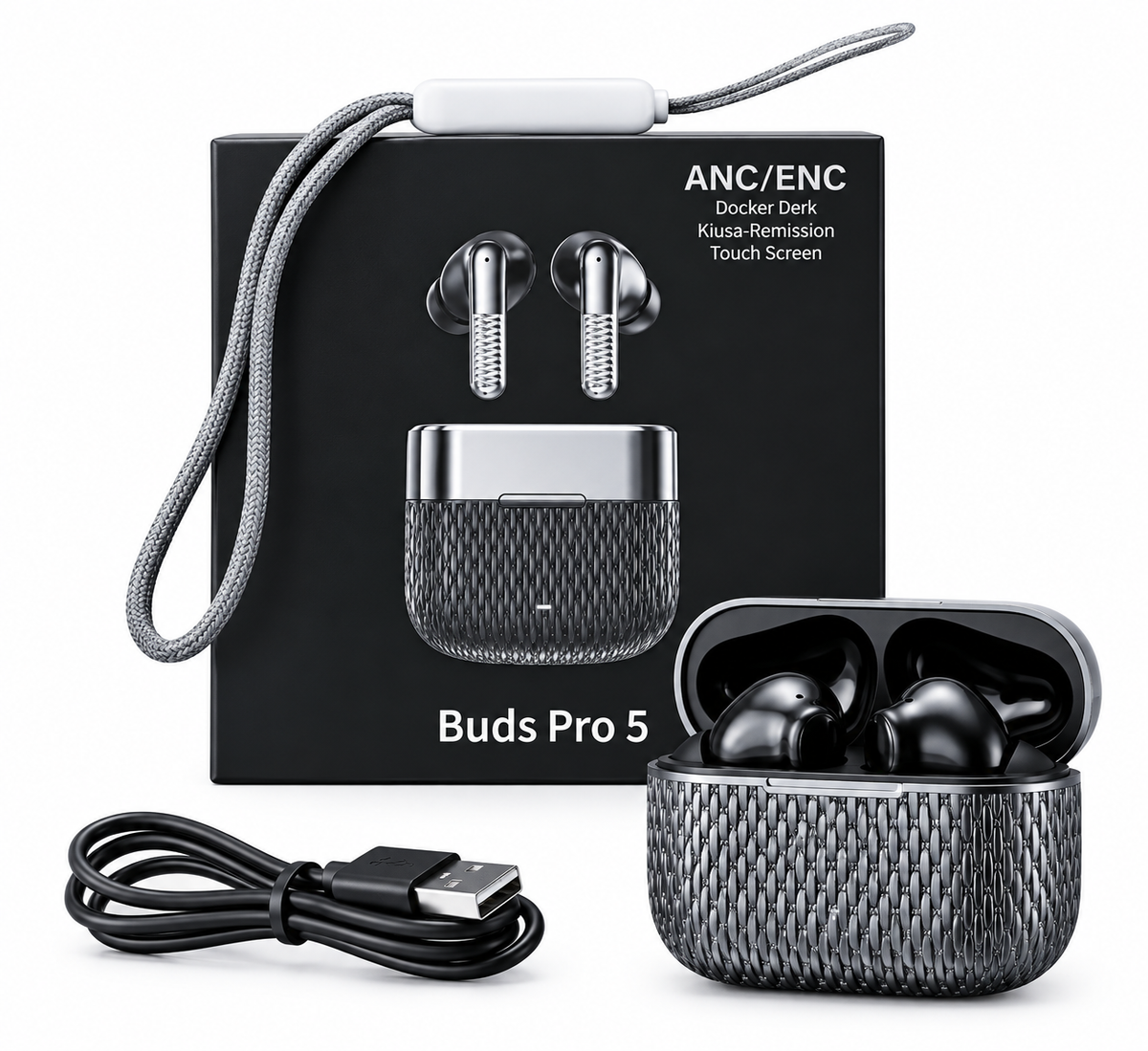 Buds Pro 5 Wireless Bluetooth Earbuds | HD Sound | Touch Control | Noise Reduction
