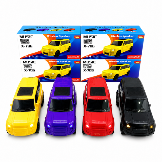 Portable X-706 TWS Speaker - Car Toy Model with FM