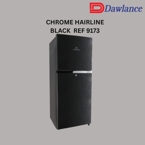 Double Door Refrigerator Dawlance  CHROME HAIRLINE BLACK  REF 9173