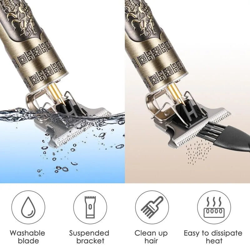 Premium Rechargeable Hair Trimmer – Full Metal Body, 1200mAh, Titanium Blades, Type-C Fast Charging (Best Hair Trimmer in Pakistan)