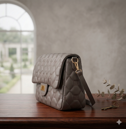 Shoulder Bag, Caramel Quilted Strap Stylish Bag (ZTS-CR-058) for Women