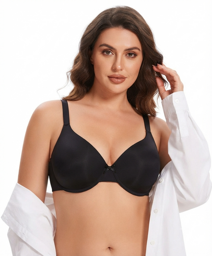 Curvy Lightly Padded T-Shirt Bra -BLACK