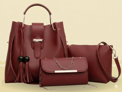 Tote, Crossbody & Clutch Premium 3-Piece Women's ZTS-CR-019