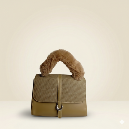 Modern Handbag Statement Fur-Handle Bag ZTS-CR-137