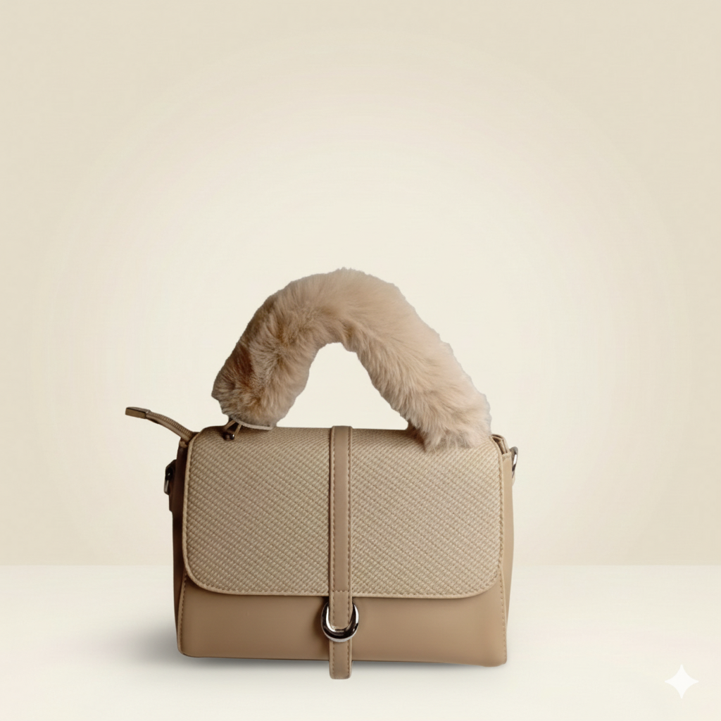 Modern Handbag Statement Fur-Handle Bag ZTS-CR-137