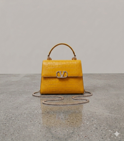 Handbag Green Crocodile Textured Ladies Handbag | Elegant Top Handle ZTS-CR-161