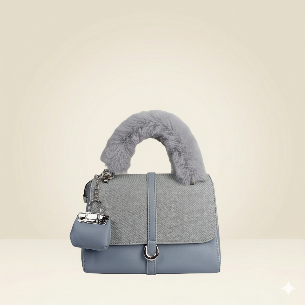 Modern Handbag Statement Fur-Handle Bag ZTS-CR-137