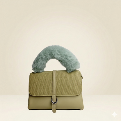 Modern Handbag Statement Fur-Handle Bag ZTS-CR-137