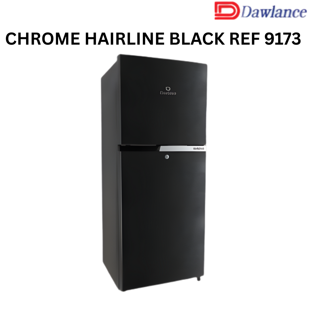 Double Door Refrigerator Dawlance  CHROME HAIRLINE BLACK  REF 9173