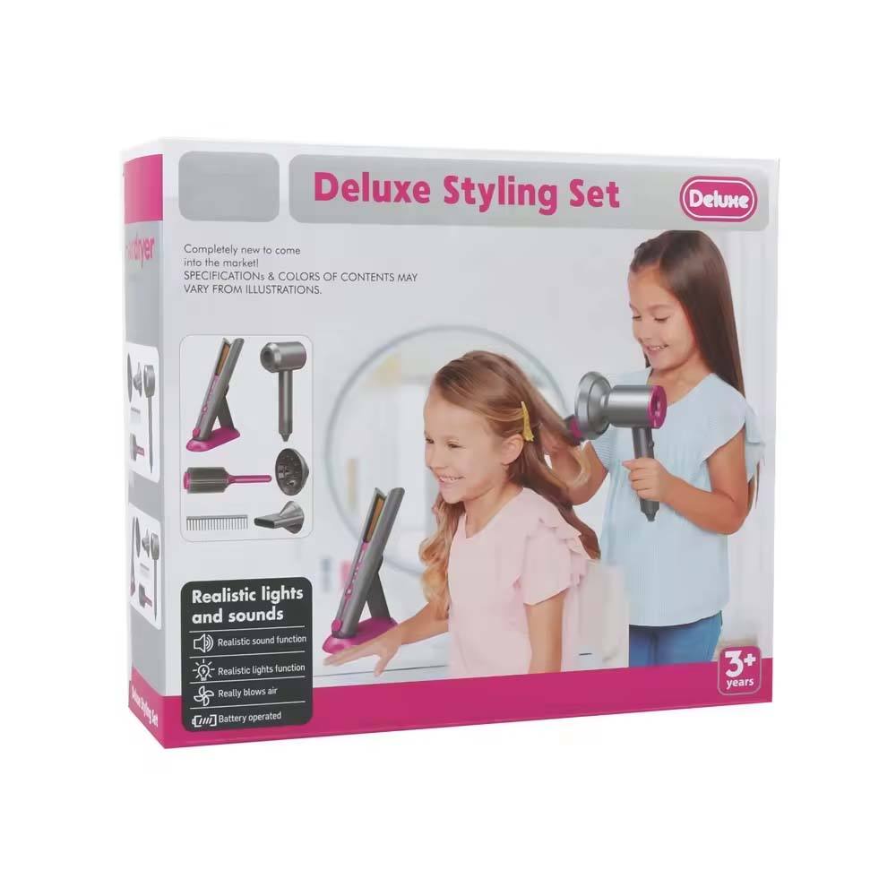 Luxury Pink & Grey Hair Dryer Set - Eco-Friendly Rechargeable Batteries