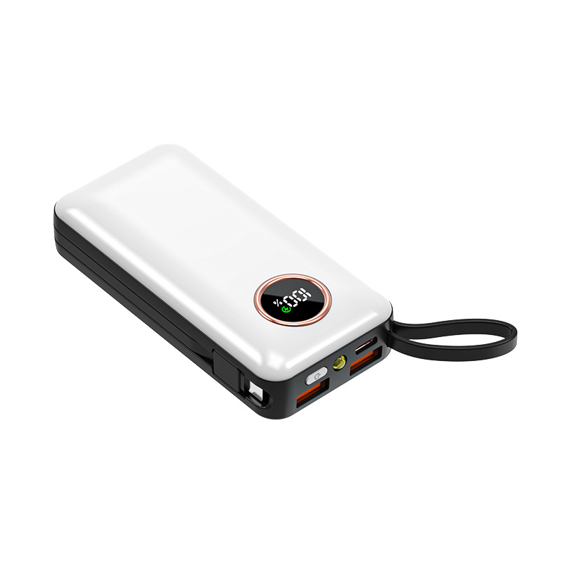 20000mAh Portable Power Bank - Built-in Cables