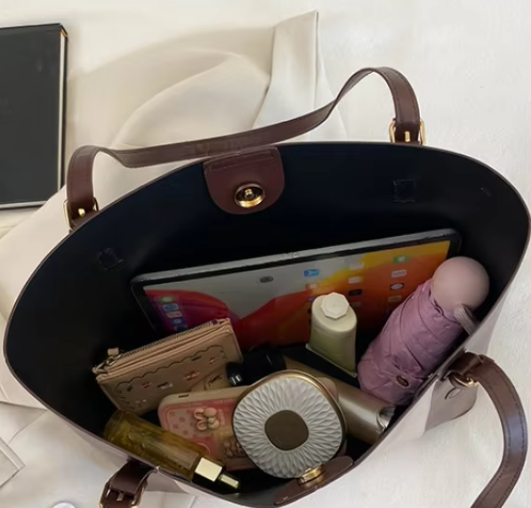 Sophisticated Two-Tone Structured Shoulder Bag ZTS-CR-059