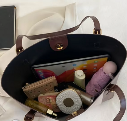 Sophisticated Two-Tone Structured Shoulder Bag ZTS-CR-059