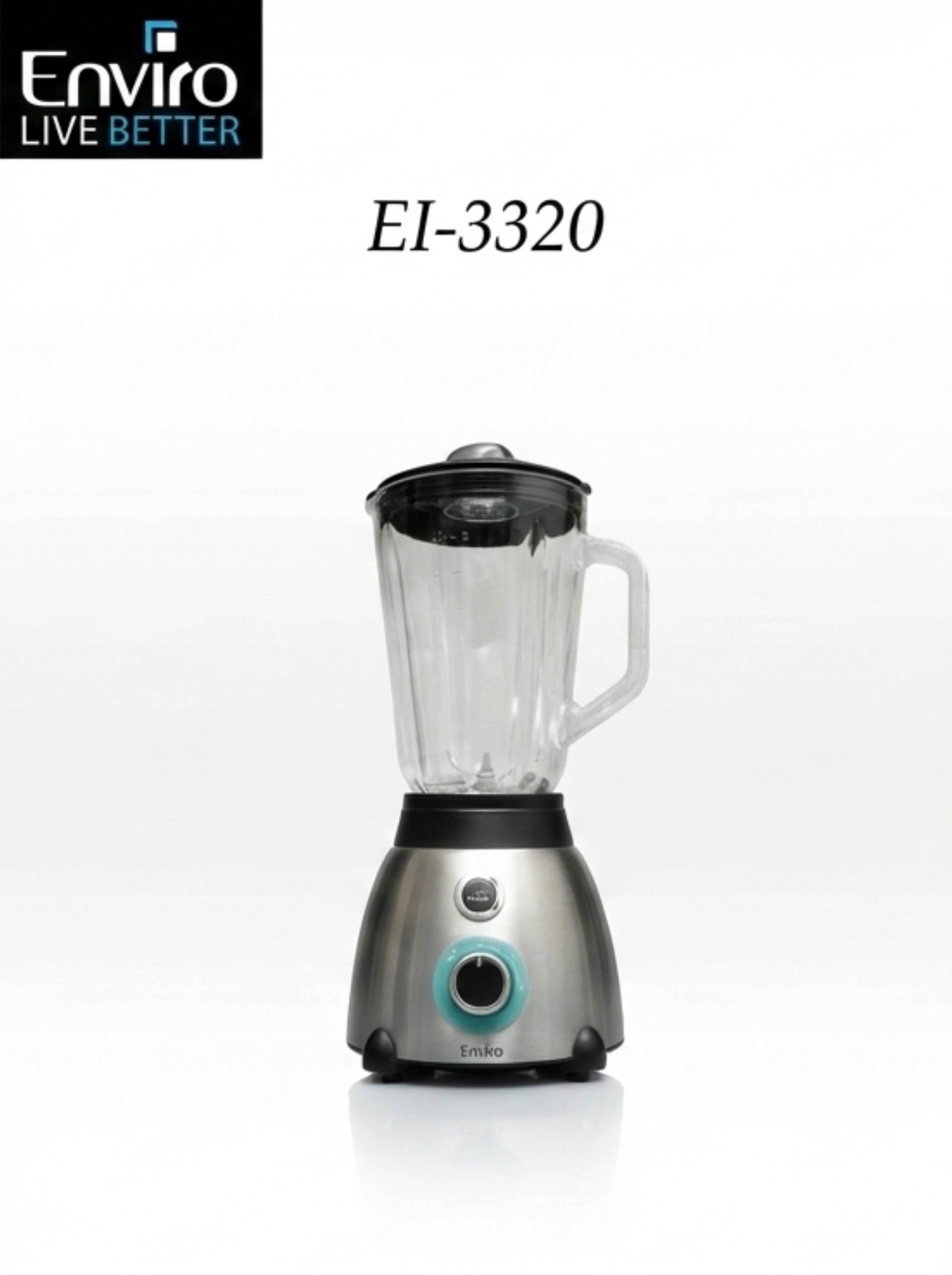 Enviro Countertop Blender EI-3320 – Powerful 600W Blender with 1.5L Glass Jar