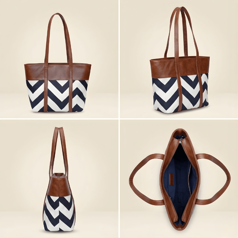 Premium Zig-Zag Pattern Tote Bag Stylish Women’s ZTS-CR-061