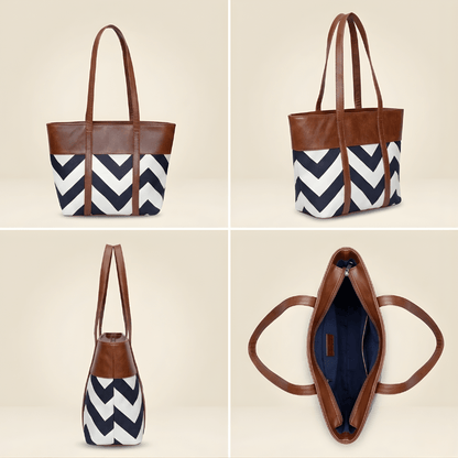 Premium Zig-Zag Pattern Tote Bag Stylish Women’s ZTS-CR-061