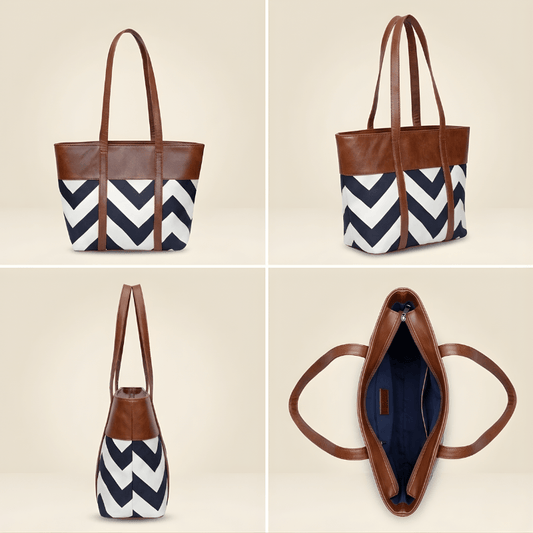 Premium Zig-Zag Pattern Tote Bag Stylish Women’s ZTS-CR-061