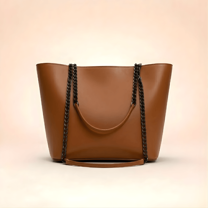 Tote Bag Chic Chain-Strap Leather Tote ZTS-CR-020