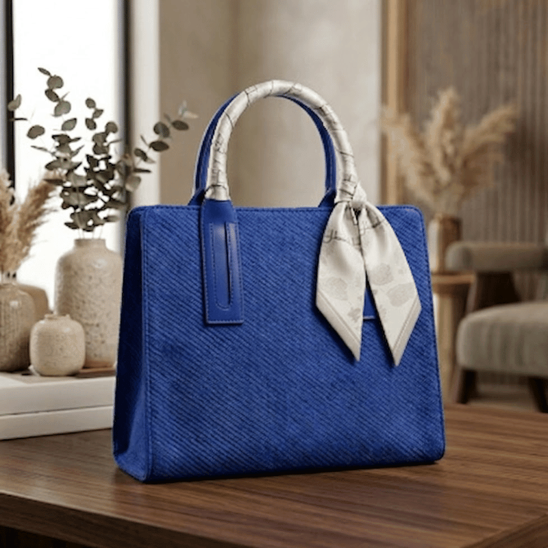 Handbag Luxury Textured Ladies Tote Bag Silk Scarf ZTS-CR-146
