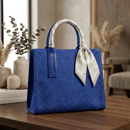 Handbag Luxury Textured Ladies Tote Bag Silk Scarf ZTS-CR-146