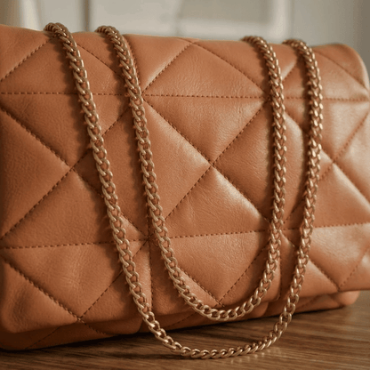 Large Quilted Ladies Shoulder Bag Gold Chain ZTS-CR-167