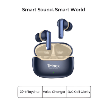 Trinex Wireless Earbuds Bluetooth 5.3 with Charging Case