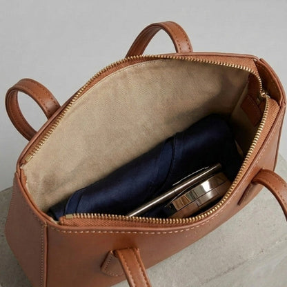 Classic Brown Structured Shoulder Bag | Minimalist Daily Handbag ZTS-CR-168