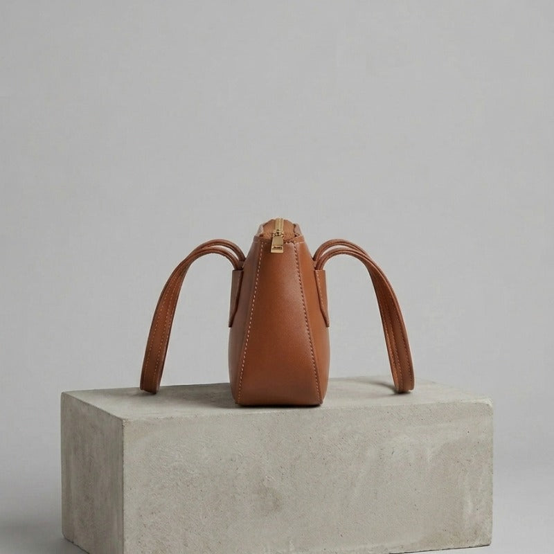 Classic Brown Structured Shoulder Bag | Minimalist Daily Handbag ZTS-CR-168