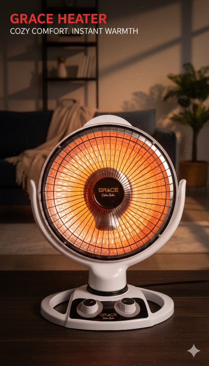 Grace Electric Sun Heater – 14 Inch | 450W–900W Carbon Fiber Heating | High-Efficiency Winter Heating Solution