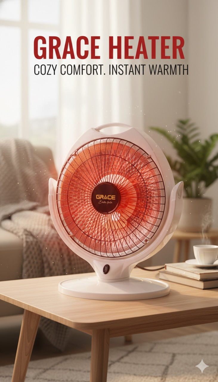 Grace Sun Electric Heater – Dual Heat Settings, Energy Efficient Carbon Heating