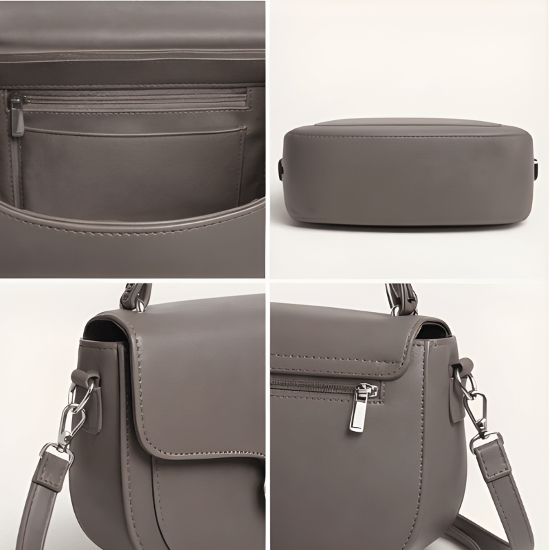 Premium Tan Saddle Handbag with Metallic Clasp – Elegant Ladies Bag ZTS-CR-126