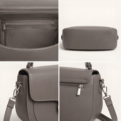 Premium Tan Saddle Handbag with Metallic Clasp – Elegant Ladies Bag ZTS-CR-126