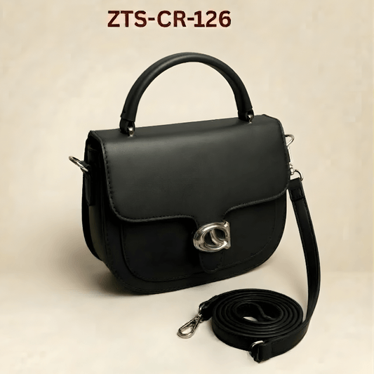Premium Tan Saddle Handbag with Metallic Clasp – Elegant Ladies Bag ZTS-CR-126