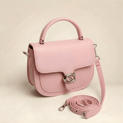 Premium Tan Saddle Handbag with Metallic Clasp – Elegant Ladies Bag ZTS-CR-126