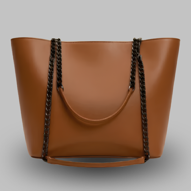 Tote Bag Chic Chain-Strap Leather Tote ZTS-CR-020