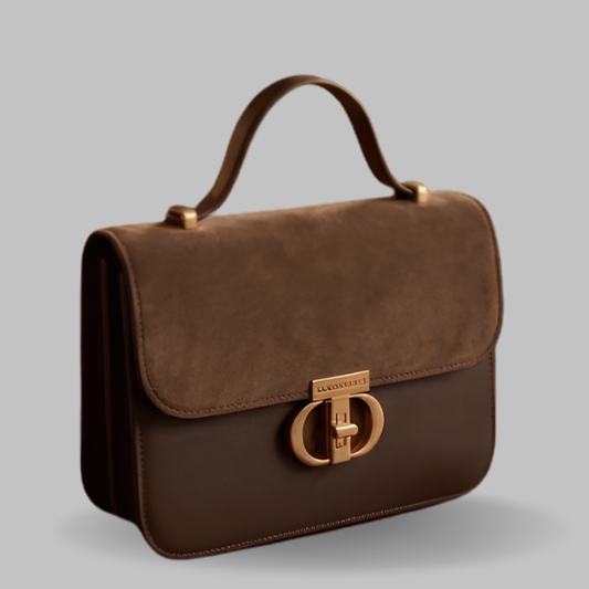 Luxury Suede Dual Tone Ladies Handbag ZTS-CR-122