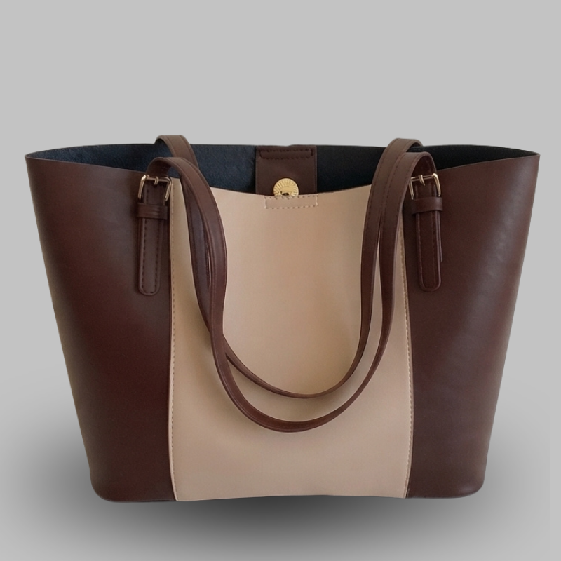 Sophisticated Two-Tone Structured Shoulder Bag ZTS-CR-059