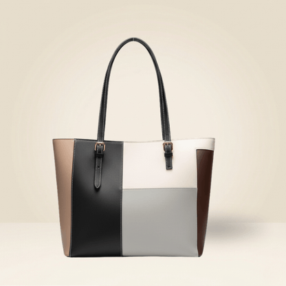 Chic Multi-Color Patchwork Structured Tote Bag ZTS-CR-052