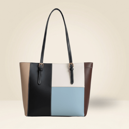 Chic Multi-Color Patchwork Structured Tote Bag ZTS-CR-052