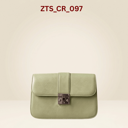 Classic Tan  PU Leather Crossbody Bag with Metallic Lock ZTS_CR_097