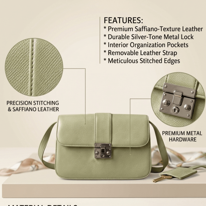 Classic Tan  PU Leather Crossbody Bag with Metallic Lock ZTS_CR_097