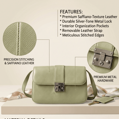 Classic Tan  PU Leather Crossbody Bag with Metallic Lock ZTS_CR_097