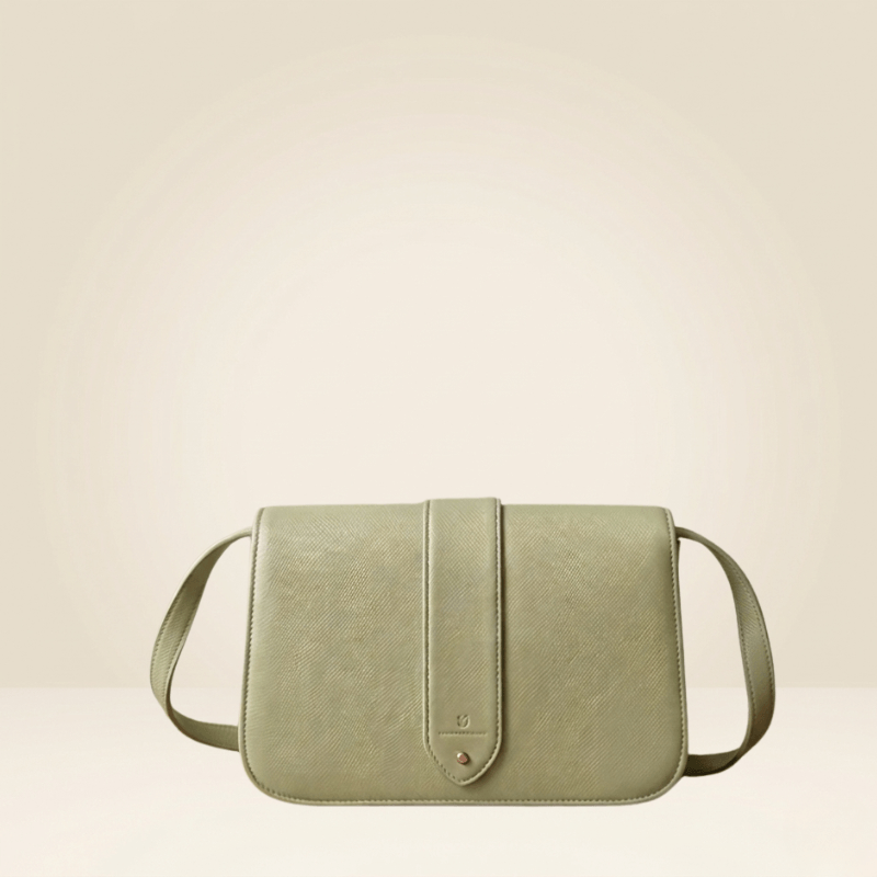 Classic Tan  PU Leather Crossbody Bag with Metallic Lock ZTS_CR_097