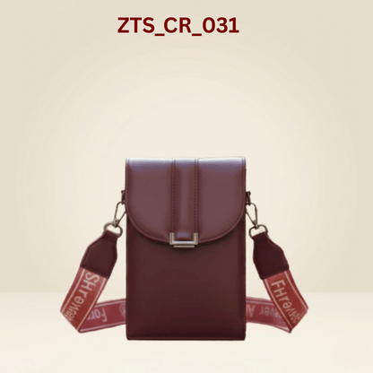 Crossbody Bag Premium Maroon Mobile Sling Bag with Wide Strap ZTS_CR_031