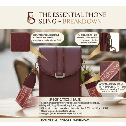 Crossbody Bag Premium Maroon Mobile Sling Bag with Wide Strap ZTS_CR_031