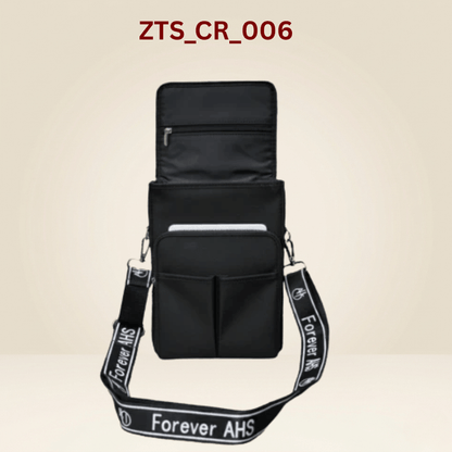 Crossbody Bag Premium Black Mobile Sling Bag with Wide Strap ZTS-CR006