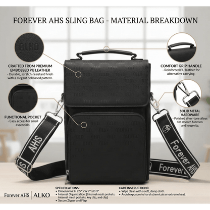 Crossbody Bag Premium Black Mobile Sling Bag with Wide Strap ZTS-CR006