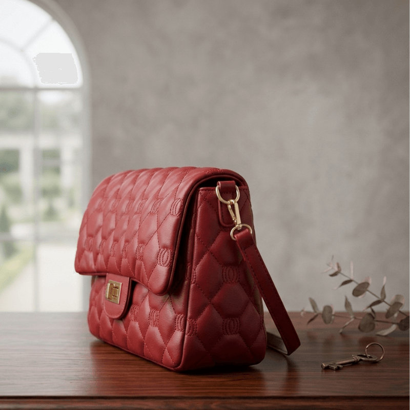Shoulder Bag, Caramel Quilted Strap Stylish Bag (ZTS-CR-058) for Women
